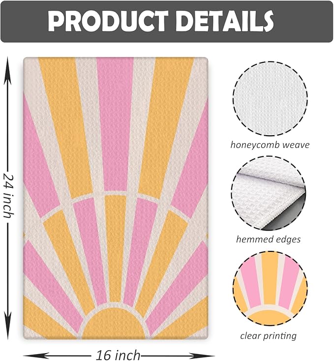 Boho Hand Towels for Kitchen Bathroom Farmhouse Boho Tea Dish Towels Tabletop Decor