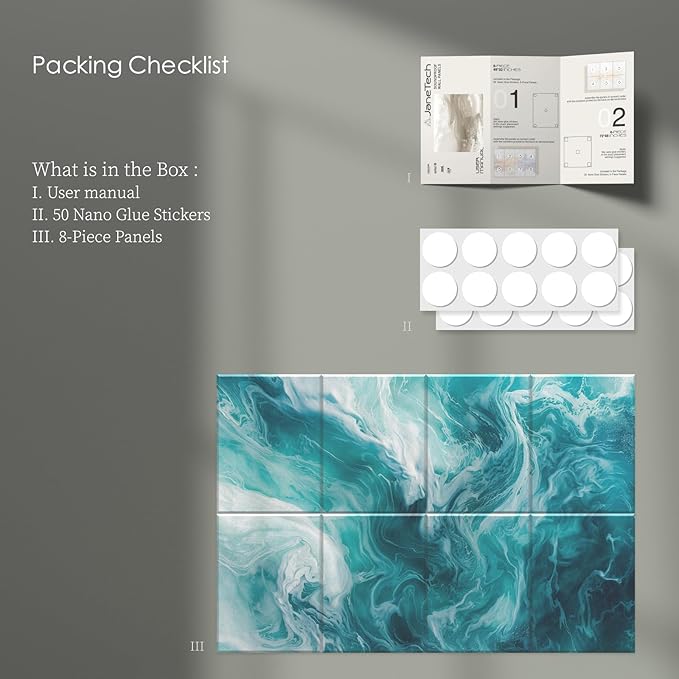 8-Pack Art Acoustic Panels Sound Absorbing Panels, 48x32 Inch Decorative Acoustic Panels, Sound Absorbing Wall Art with Nano Glue for Recording and Home Studio, Office,Conference