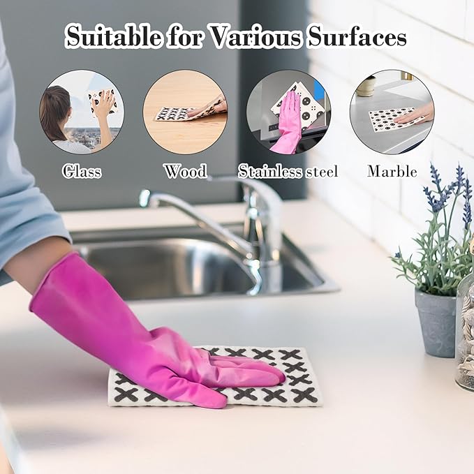 Lucomb 8 Pack Swedish Kitchen Dishcloths Reusable Washable Sponge Cleaning Cloths Super Absorbent Quick Drying