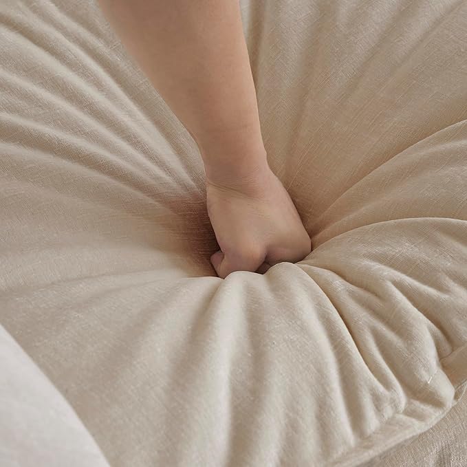 SoarFlash Chenille Sectional Sofa, Comfy Modular Single Sofa with Ottoman, Modern Recliner Deep Seat Sofa Set for Living Room,Light Coffee