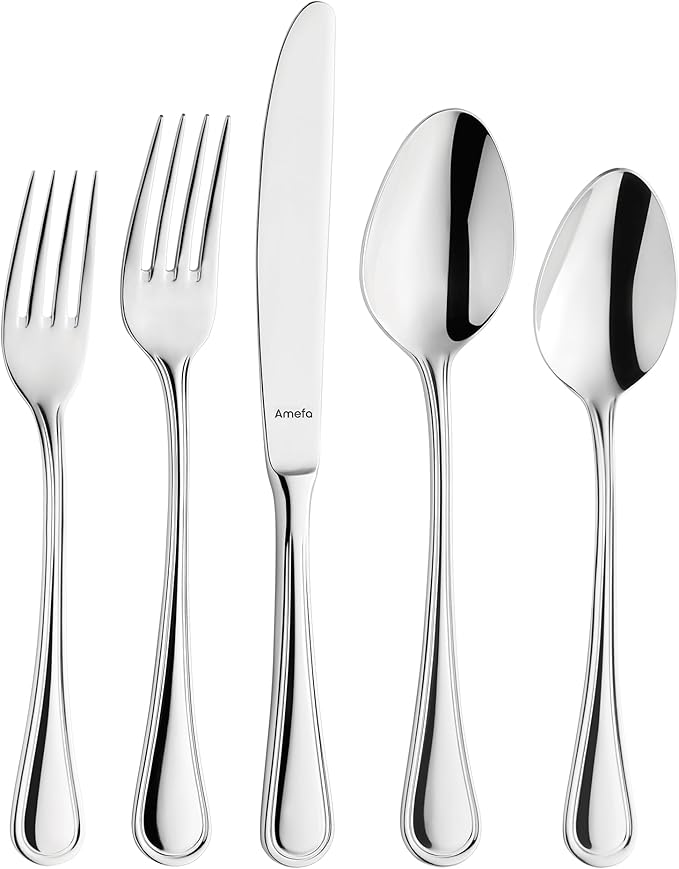 Amefa Haydn 20-piece 18/10 Stainless Steel Flatware Set, High Gloss Finish, Silverware Set Service for 4, Dishwasher Safe, Rust resistant Cutlery.