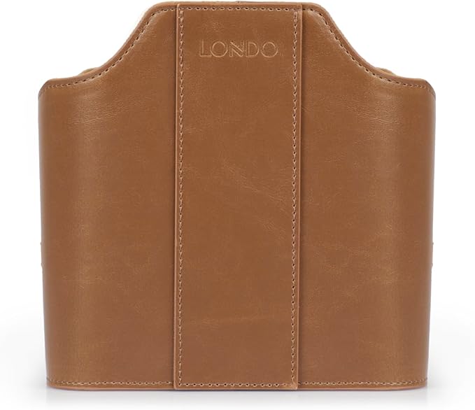 Londo PU Leather Remote Control Holder, Office Supplies Desk Organizer with Tablet Slot, Makeup Brush and Utensils Cube, Large Capacity Desk Caddy With 5 Compartments