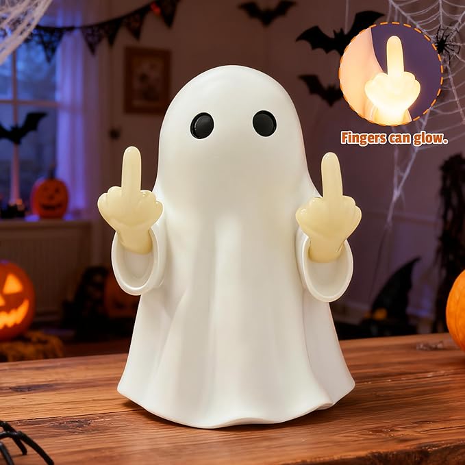 Halloween Ghost Figurine -7.5in Wall-Mounted Ghost Decorations, Cute Ghost Statue for Home, Desk, Party Porch Decor & Wall Decorations for Halloween