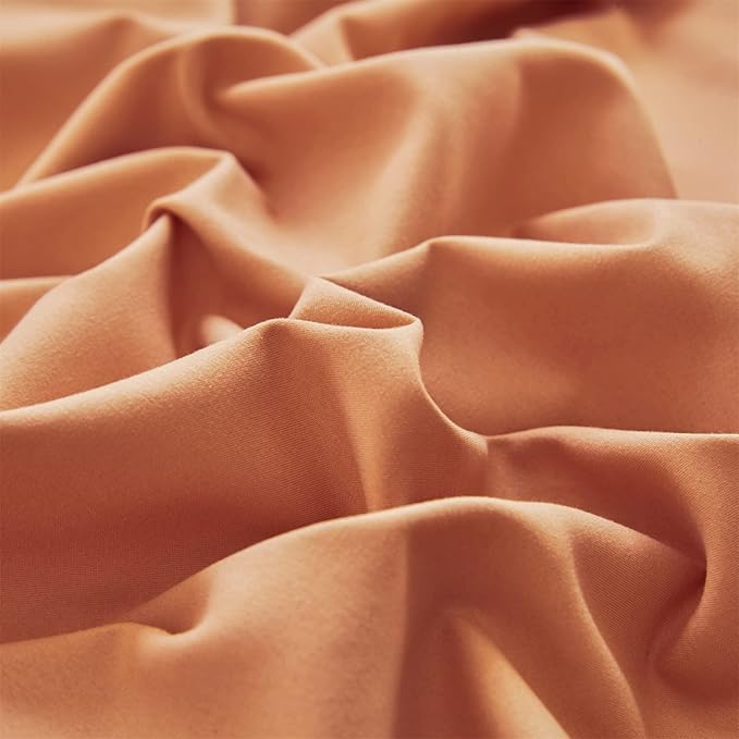 CLOTHKNOW Pink Peach Queen Comforter Set 3Pcs Orange Bedding Comforter Sets Soft Coral Queen Comforter Cozy Light Orange Comforter with 2 x Pillowcases