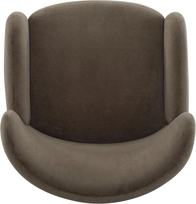 Christopher Knight Home Dolly Mid-Century Modern Velvet Upholstered Wingback Club Chair, Living Room Lounge Chair for Relaxation, Reading Armchair, Solid Wood Living Room Accent Chair, Dark Brown