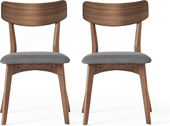 Christopher Knight Home Upholstered Wood Dining Chair,Stylish Designed Dining Room Chair (Set of 2),Dark Gray