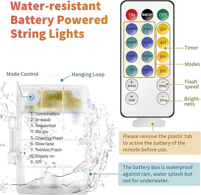 YOLIGHT Fall Decoration Fairy Bulb Lights Maple Leaf Lights Battery Operated with Remote Timer 10ft 10 LED Globe String Lights for Thanksgiving Autunm Harvest Halloween Party Christmas Décor