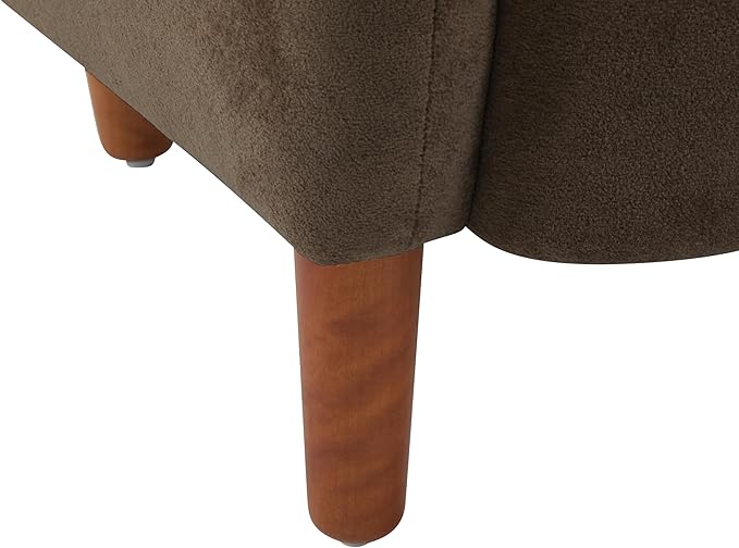 Christopher Knight Home Dolly Mid-Century Modern Velvet Upholstered Wingback Club Chair, Living Room Lounge Chair for Relaxation, Reading Armchair, Solid Wood Living Room Accent Chair, Dark Brown