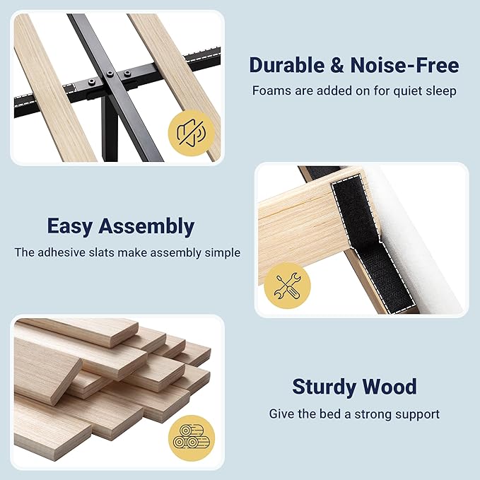 Allewie Vintage Full Size Velvet Platform Bed Frame with Curved Vertical Tufted Wingback Headboard and Footboard, Charging Station, Easy Assembly, Under Bed Storage, No Box Spring Required, White