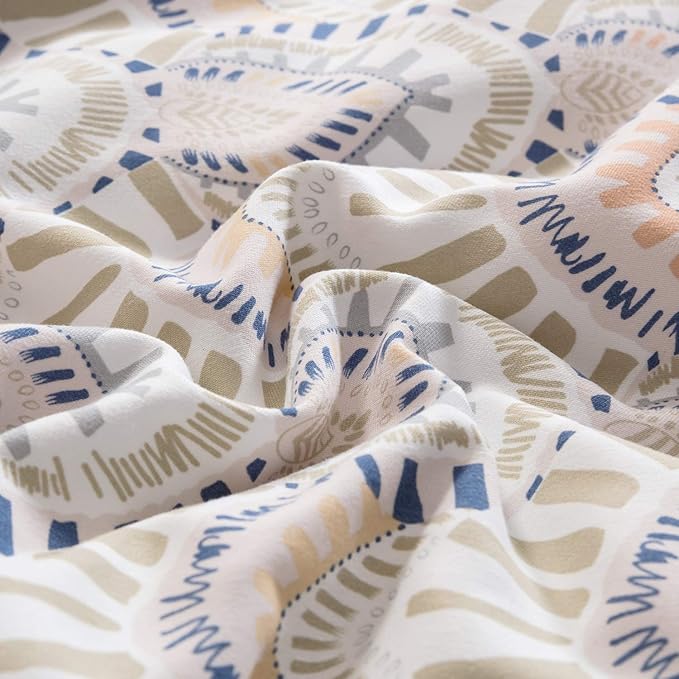 CLOTHKNOW Aztec Queen Comforter Set 3Pcs Boho Bedding Comforter Sets Geometric Bed Comforter with 2 x Pillowcases