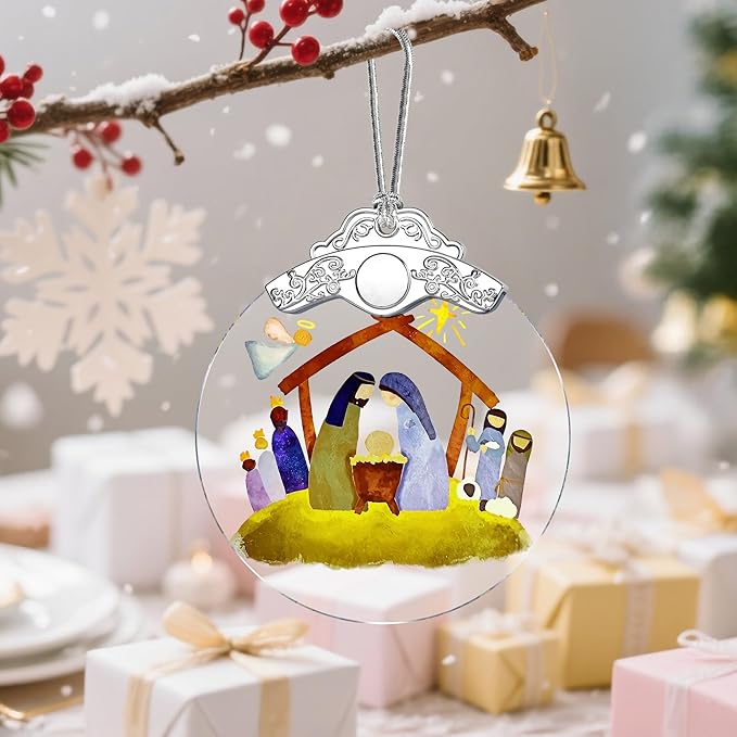 Nativity Ornament | Nativity Scene | Christmas Ornament | Christmas Decoration | Holiday Decor | Religious Gifts | Christian Gifts | Gift Exchange | Gift Idea - Pattern B