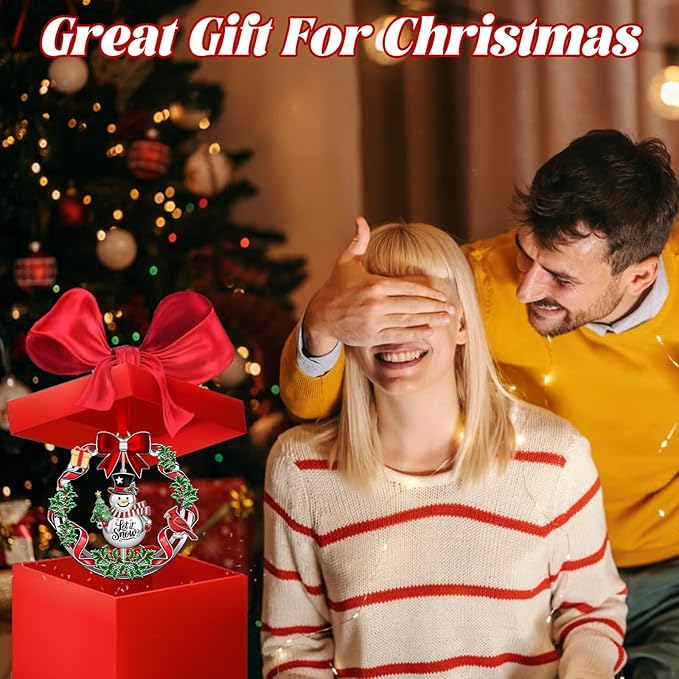 Dated Christmas Ornament 2025 Decoration - Rotatable Snowman Metal Hanging Decoration for Xmas Tree, Wreath, Mantel | Holiday Keepsake Gift for Family & Friends