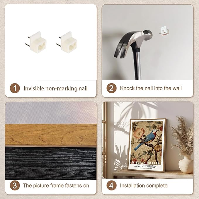 ILLBDR William Morris Framed Wall Art Vintage Bird Canvas Wall Art Set of 3 Colorful Floral Prints Botanical Artwork Classic Aesthetic Pictures Decor for Bedroom Living Room 16x24 Inch