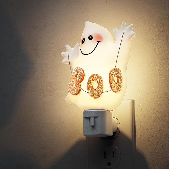 L LOHAS LED Halloween Night Light Plug in, Ghost Nightlight with UL,C7 Bulbs Changeable,Halloween Party Decorative for Adults,Kids,Gift