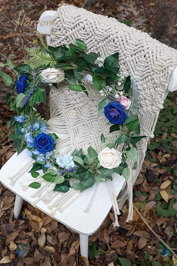 Floroom Artificial Flowers 25pcs Real Looking Royal Blue Foam Fake Roses with Stems for DIY Table Centerpieces Party Home Decorations