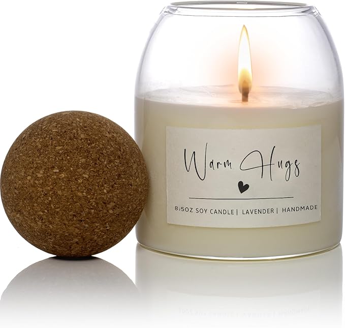 House Warming Gifts New Home,Housewarming New Home Gift Ideas for Women Men Neighbor | Soy Wax, Long-Lasting 60-Hours, Lavender (Warm Hugs)