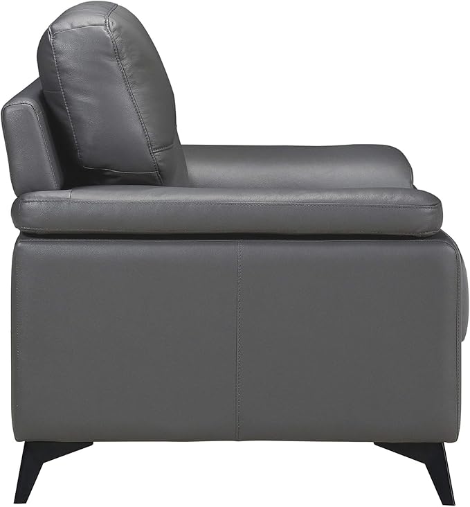 Homelegance 67" Leather Loveseat, Dark Gray