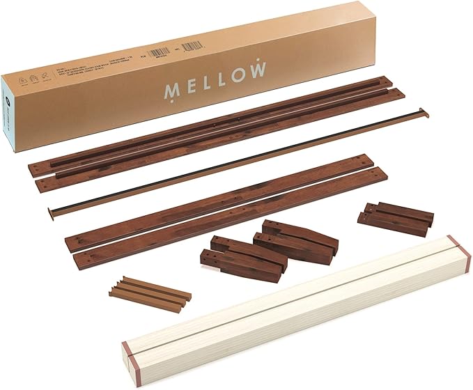 Mellow Naturalista Classic 16 Inch Solid Wood Platform Bed with Wooden Slats, Espresso, Full