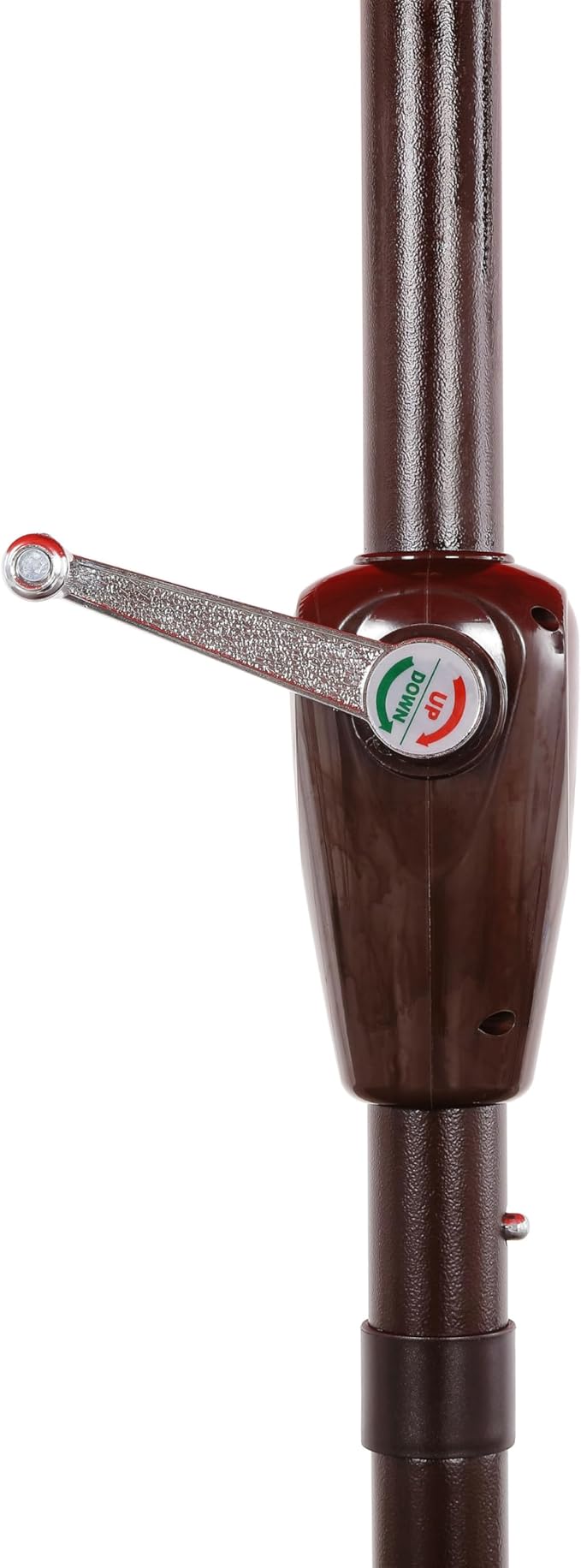 JONATHAN Y UMB1002A Tracy 9 ft. Classic MidCentury Scalloped Fringe Market Patio Umbrella with Auto-Tilt, Crank, Wind Vent and UV Protection in Coral Red/White