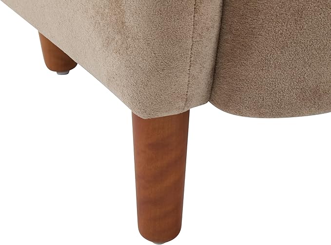 Christopher Knight Home Dolly Mid-Century Modern Velvet Upholstered Wingback Club Chair, Living Room Lounge Chair for Relaxation, Reading Armchair, Solid Wood Living Room Accent Chair, Camel+Brown