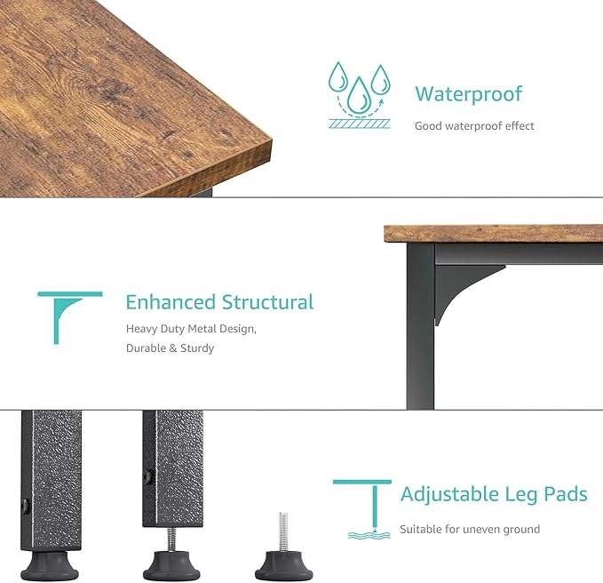 Lufeiya Computer Desk with Drawers - 40 Inch Work Reversible Small Desk for Bedroom Home Office, Simple Study Writing Table PC Desks with Drawer Storage Shelves, Rustic Brown