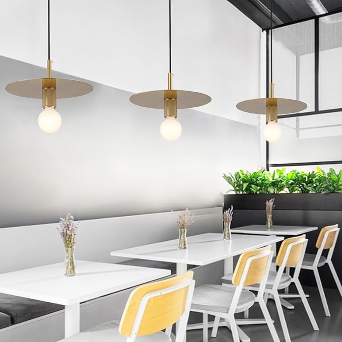 Modern Pendant Lighting Gold Farmhouse Pendant Light 11.81" Brushed Brass Dome Industrial Mid Century Knurled Texture Hanging Lamp Ceiling Light Fixture Kitchen Island Dinning Room Bedroom