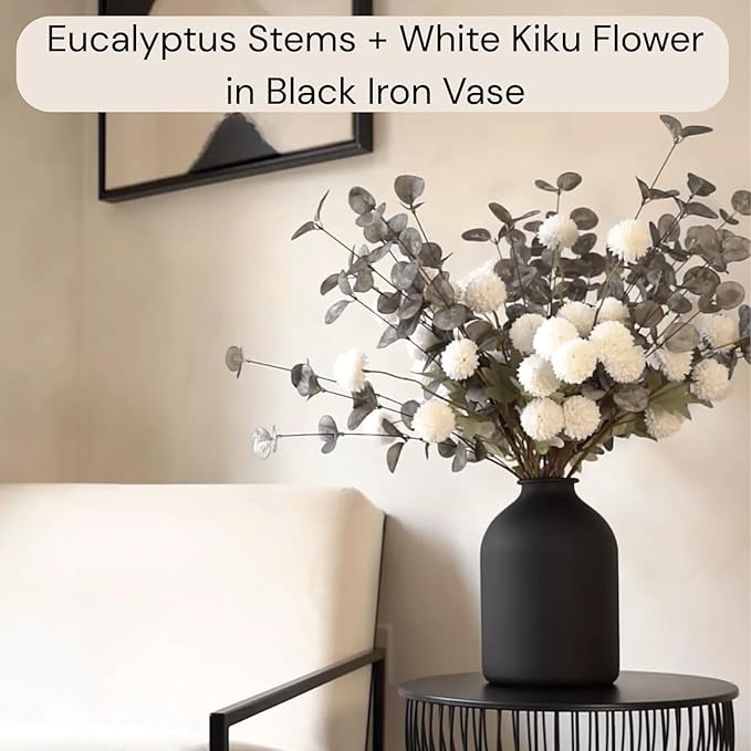 RyddeligHome 6 Branches Artificial Tree Long Eucalpytus Stems for Tall Vase, Eucalyptus Centerpieces for Tables, 23" Dusty Green Faux Stems for Vase, Realistic Greenery Branches Fillers for Home Décor