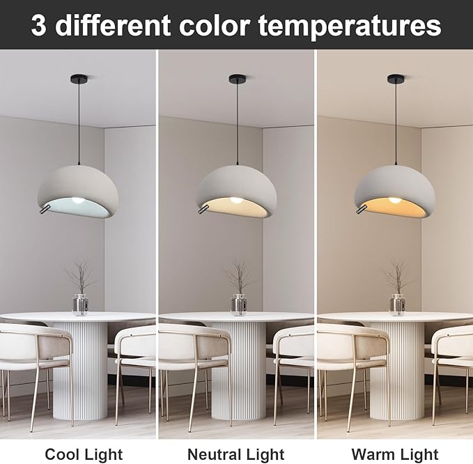 19.7in Wabi Sabi Pendant Lights Kitchen Island Lighting Fixture Ceiling Mount Grey Modern Japanese Lamp Japandi Chandelier for Dining Living Room Hallway Bedroom Restaurant Hanging Lamp