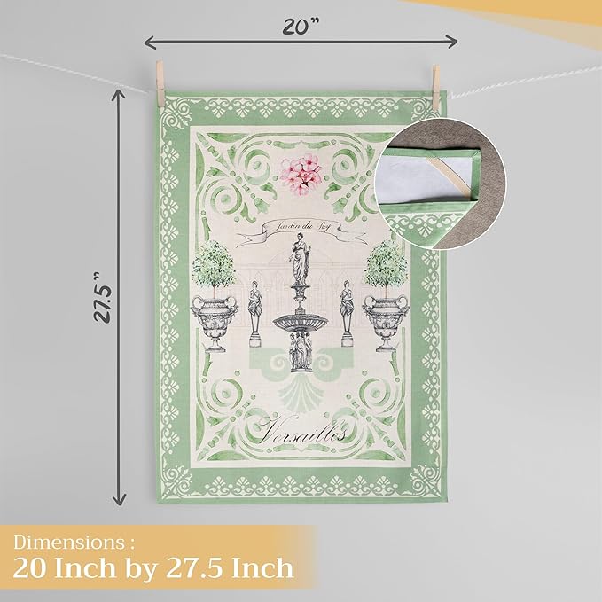 Maison d'Hermine Dish Towels 100% Cotton Absorbent Jardin Du Roy Set of 2