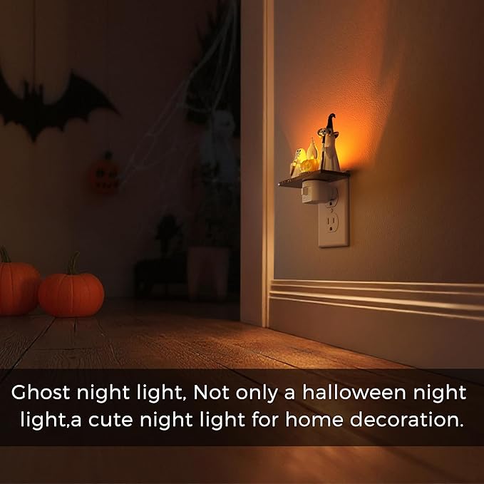 L LOHAS LED Halloween Night Light,Ghost Campfire Nightlight,Campfire Flickering Night Lights Plug into Wall,Halloween Decorations for Party,Adults,Kids,Gift