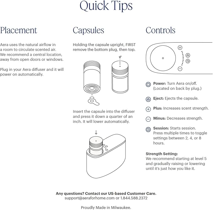 Aera Home Fragrance Electric Diffuser: Smart Home App Aroma Control, Essential Oil & Aromatherapy, Hypoallergenic Scent Technology, Safe for Family & Pets, White (Scent Capsules Sold Separately)