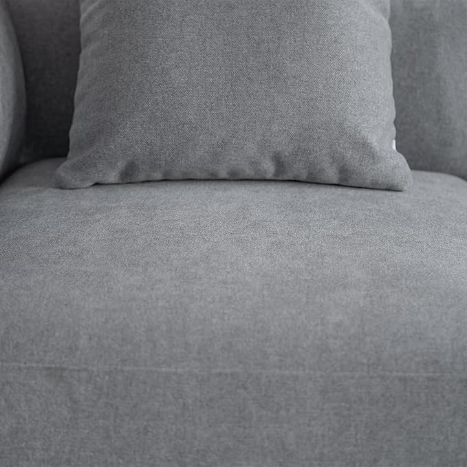 Acanva Luxury L-Shaped Upholstery Convertible Modular Sectional Sofa, Contemporary Reversible Couch with Chaise Lounge for Living Room, Apartment, Linen-Like Grey