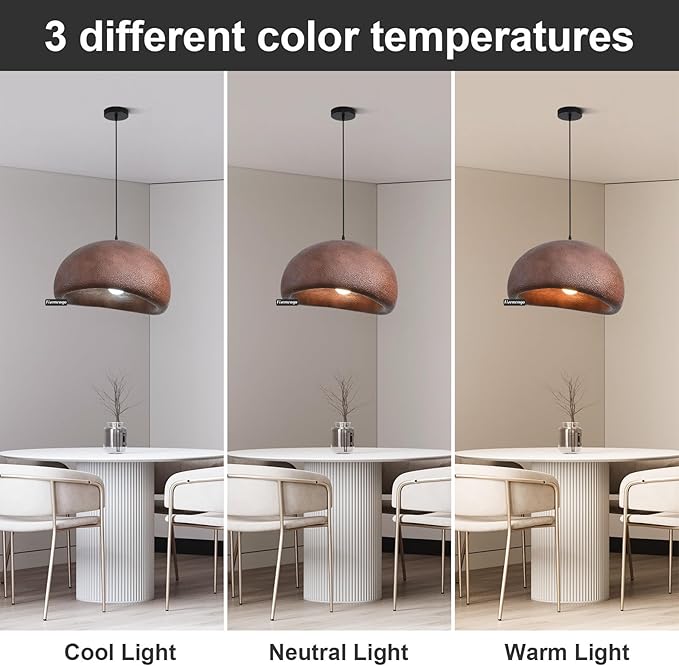 19.7in Wabi Sabi Pendant Lights Kitchen Island Lighting Fixture Ceiling Mount Brown Modern Japanese Lamp Japandi Chandelier for Dining Living Room Hallway Bedroom Restaurant Hanging Lamp