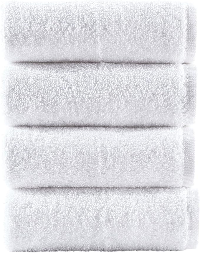 Washcloth Linen Set Premium Original Turkish Cotton, Hotel Quality Face Towels for Bath Towels, White Washcloths Set