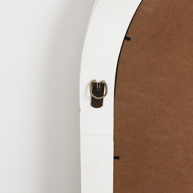 LuxenHome Distressed Arched Wall Mirror for Bathroom, 24"x36" Large Wood Framed Wall Mounted Decorative Vanity Mirror for Living Room Bedroom Decor, Hanging Sculptures Accent for Entryway Home Decor