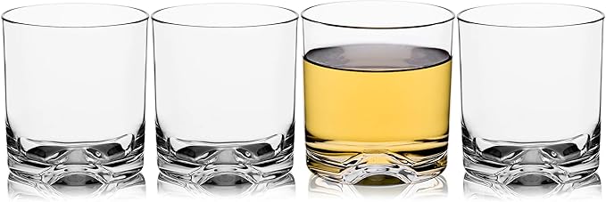 9oz Unbreakable Plastic Whiskey Rocks Glasses Double Old Fashioned Tritan Clear Drinking Beer Tumblers Cups Glassware, Shatterproof, BPA-FREE, Dishwasher safe