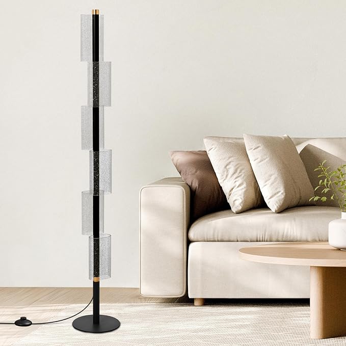 NUÜR Modern Floor Lamp, Dimmable Standing Lamp with Remote Control, Stepless Adjustable Colours & Brightness, Industrial Lighting for Living Room, Bedroom, Office (Floor Lamp for Living Room)