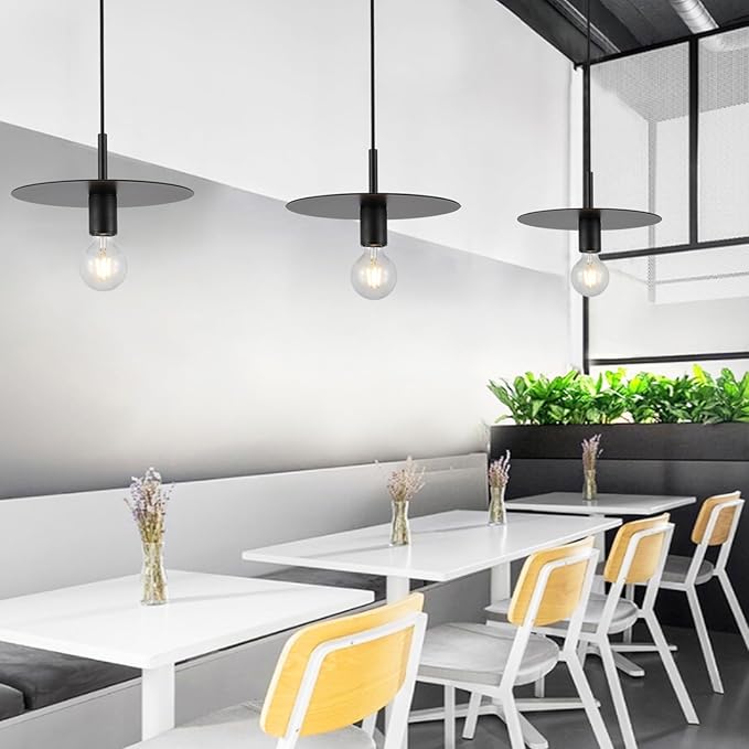 Modern Pendant Lighting Black Farmhouse Pendant Light with 11.81" Dome Industrial Mid Century Knurled Texture Hanging Lamp Ceiling Light Fixture Kitchen Island Dinning Room Bedroom