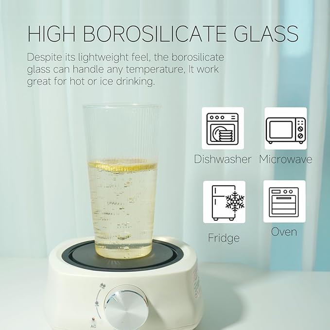 Water Drinking Glass Set of 6 17 Oz Highball Glass Tom Collin Lightweight Tall Cocktail Glasses Thin Mojito Bar Glassware