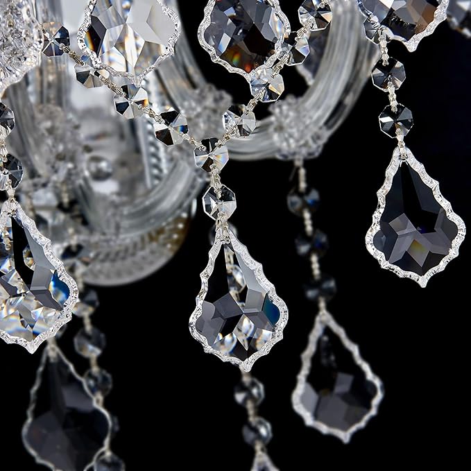 Modern Crystal Wall Sconce Lights- 6 Light Maria Theresa Crystal Wall Sconces Lighting Chrome Wall Lamp Chandelier Light Fixtures for Living Room Wall Sconce Light Walls Mounted Lamp
