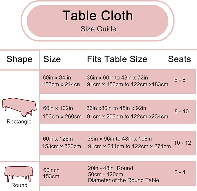 Burgundy 6 Pack Round 60 Inch Tablecloth, Premium Polyester Table Cloth Washable Table Cover Stain and Wrinkle Resistant Decorative Table Cover for Party Wedding