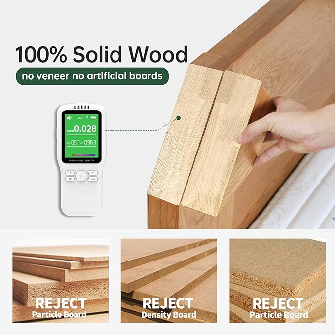 Oak Dining Chairs, Kitchen Chairs, 100% Solid Wood Modern Dinner Chair with Curved Backrest, Dining Room Chair for Kitchen, Living Room, Study (2PK, Walnut)