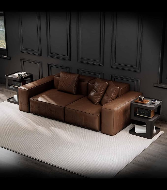 XIV Side Table, Small End Table, Modern Nightstand, Accent Bedside Table, 3 Tier Night Stands, Metal Bed Side Table for Living Room Bedroom Outdoor Entryway, No Assembly Required (Black, Square)