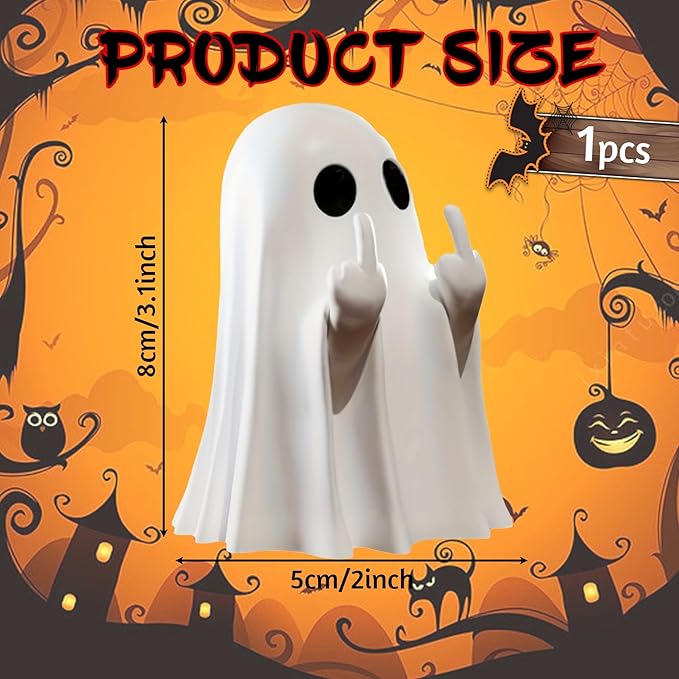 Halloween Ghost Figurine-Spooky & Cute Ghost Statue for Home, Desk, Party Decor | FunnyGhost Halloween Decor Indoor