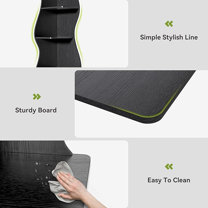 LITTLE TREE Small Corner Shelf, Modern 5-Tier Wall Corner Bookshelf, Stylish Bookcase Storage Rack for Small Space, Living Room, Bedroom