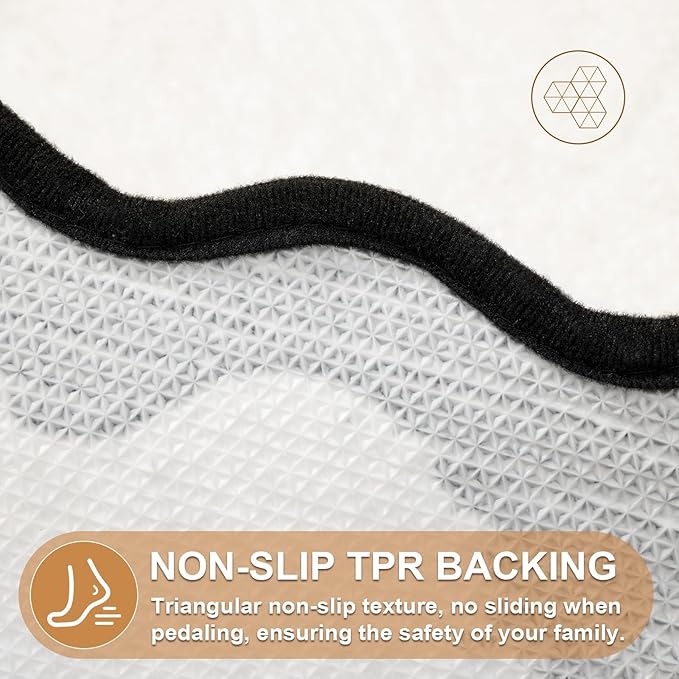 ORTIGIA White Bathmat Non Slip with Black Scallop, Quick Dry Bath Rug Absorbent Soft Plush Microfiber Bath mat for Bathroom Floor for Sink Bedroom, 20x32