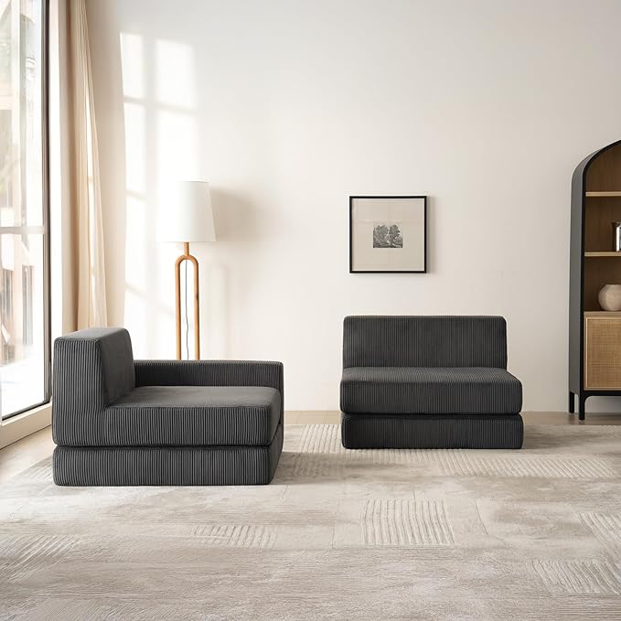 160.63‘’ Boneless Couch Cloud Modular Sectional Couches for Living Room, Oversize U-Shape Sofa with Deep Seat, Plush Corduroy 4-Seater with 2-Ottoman, No Assembly Required