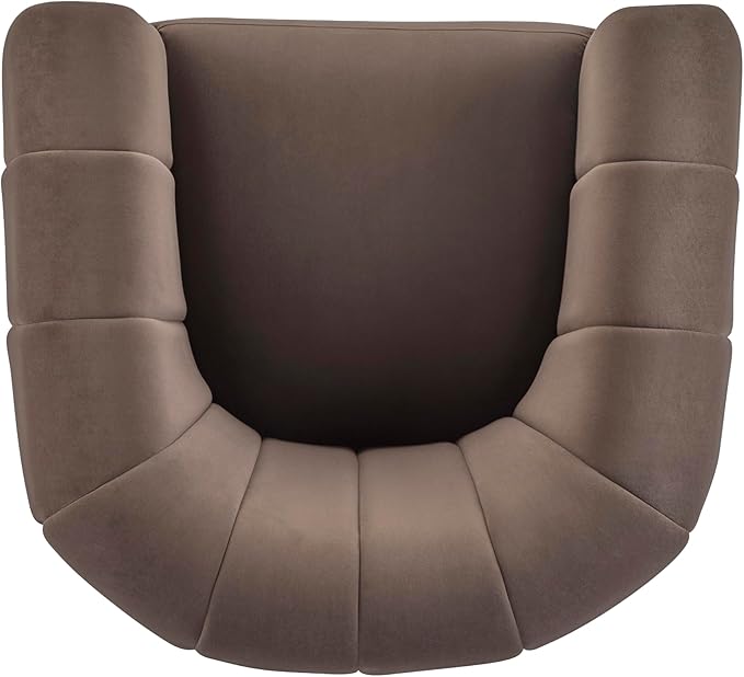 Christopher Knight Home Monroe Velvet Swivel Club Chair, Armchair with 360-Degree Rotation, Upholstered Barrel Swivel Sofa Chair for Living Room, Tufted Back, Thick Cushion, Iron Base, Dark Brown