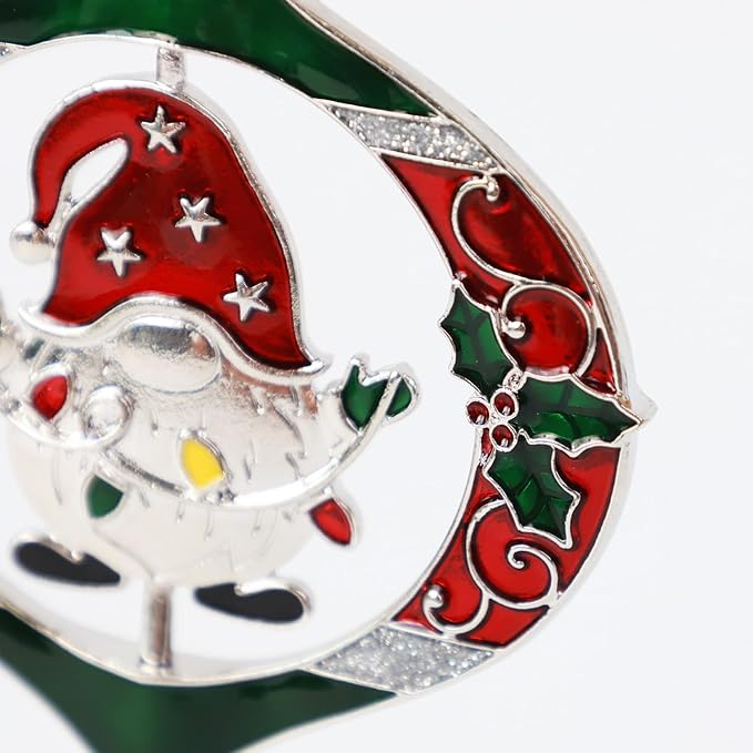 Christmas Ornaments 2025 Keepsake Xmas Tree Decorations with Gift Box Rotation Pendant DIY Hanging Craft Collectibles for Indoor Home Party (Gnome)