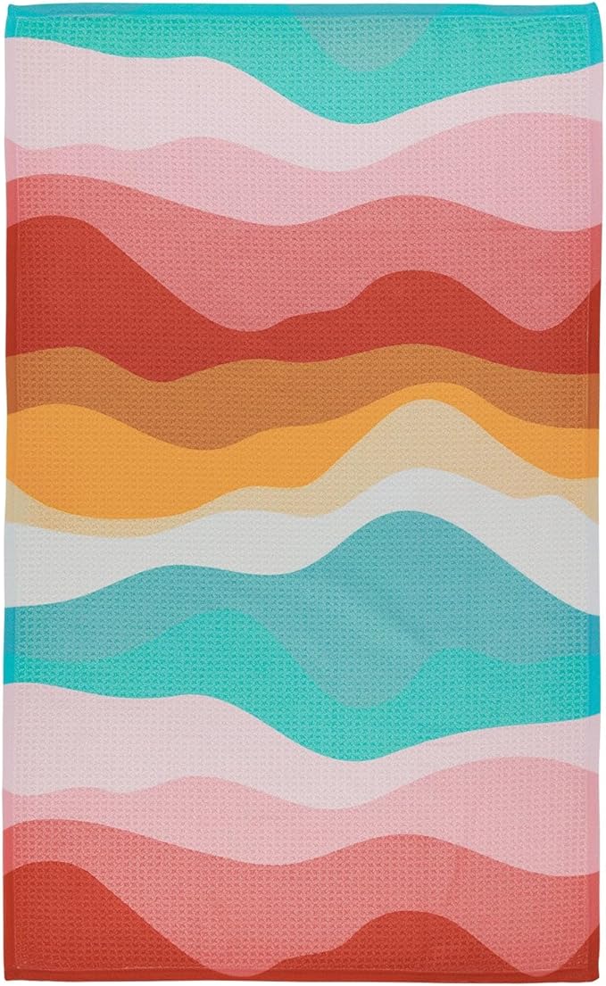 Modern Style Premium Kitchen Tea Towel Super Absorbent Fast Drying Microfiber Color Wave